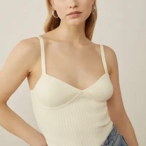 Reformation Silvana Ribbed Sweater Tank Size S in Gossamer